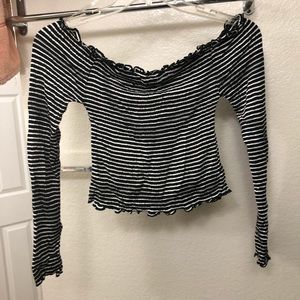 Stripped off the shoulder top